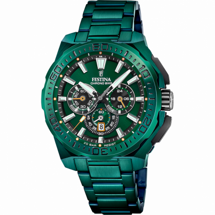 RELOJ DE HOMBRE FESTINA CHRONO BIKE EDICIÓN ESPECIAL F20730/1 VERDE CORREA DE ACERO