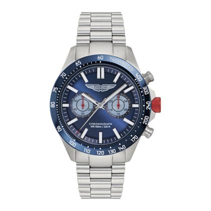 Reloj Aston Martin Plateado y Azul Cronógrafo Hombre MTIS1F503