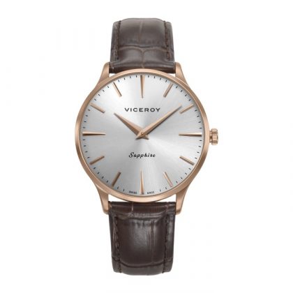 Reloj Viceroy Swiss Made Marrón y Plateado Analógico Hombre 45117-87
