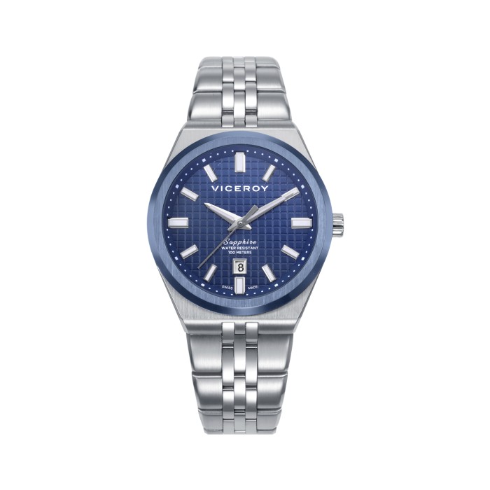 Reloj Viceroy Swiss Made Plateado y Azul Mujer Analógico 45114-37