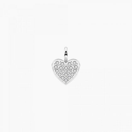 Colgante en forma de corazón con cristales blancos Cuoricino