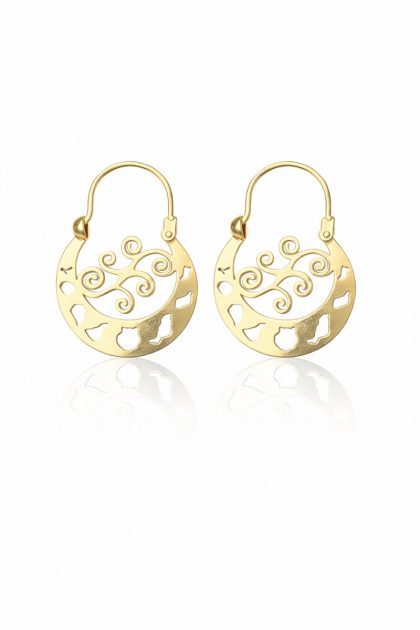 "VENTOLERA" argollas canarias plata con baño de oro