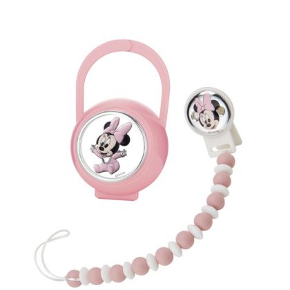 Set pinza y portachupetes Baby Minnie
