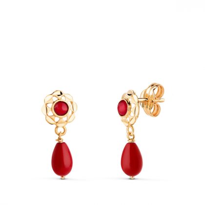 "BLOOD" pendientes oro 18K