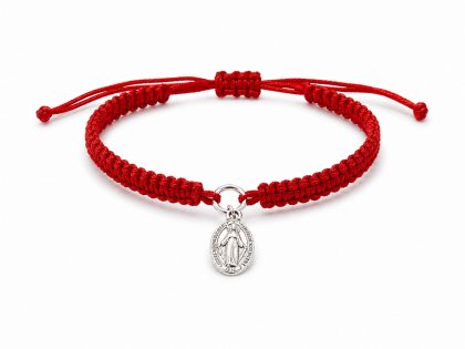 "MIRACLE" pulsera plata e hilo rojo