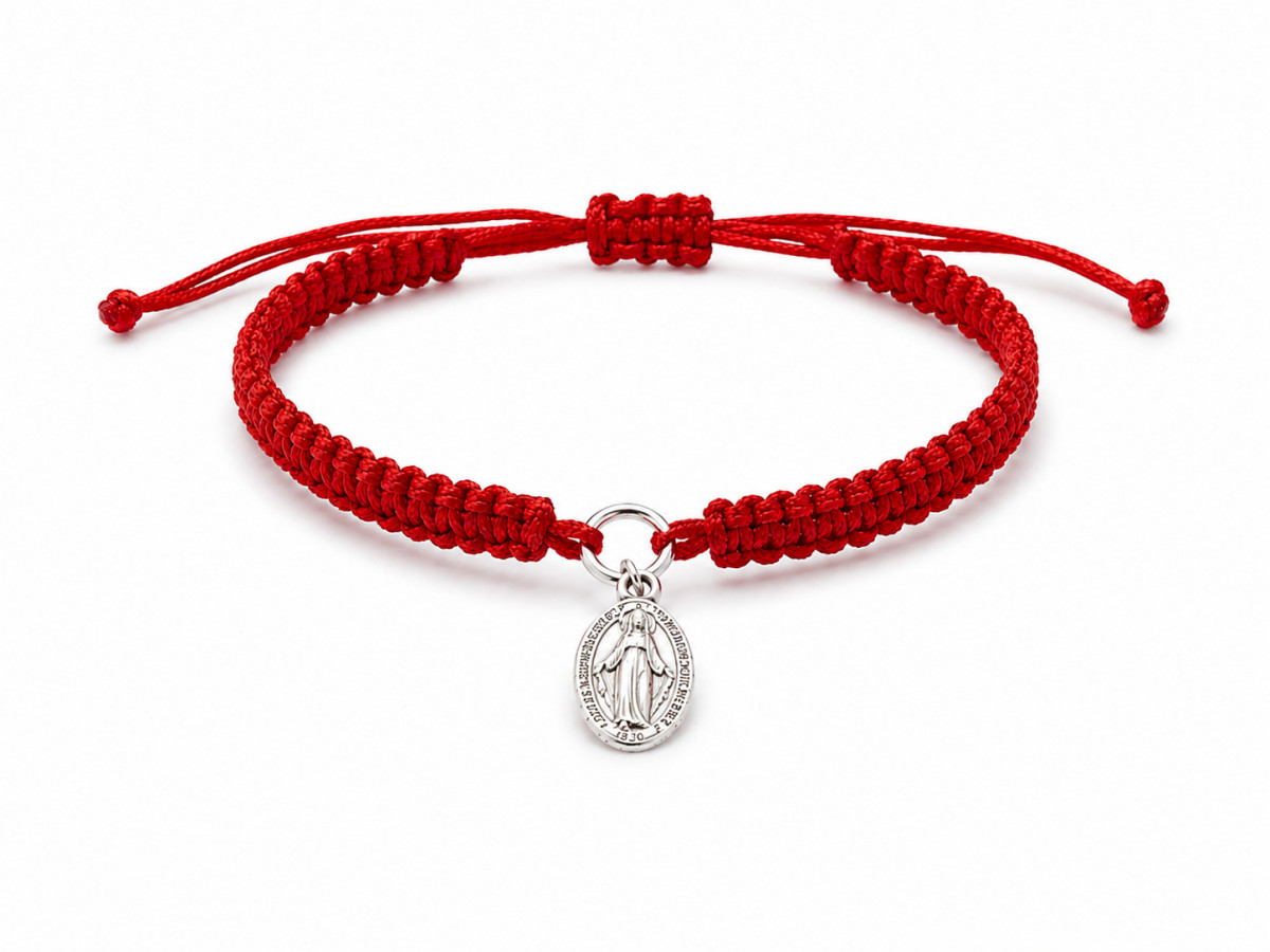 "MIRACLE" pulsera plata e hilo rojo