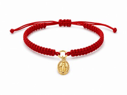 "MIRACLE" pulsera plata e hilo rojo