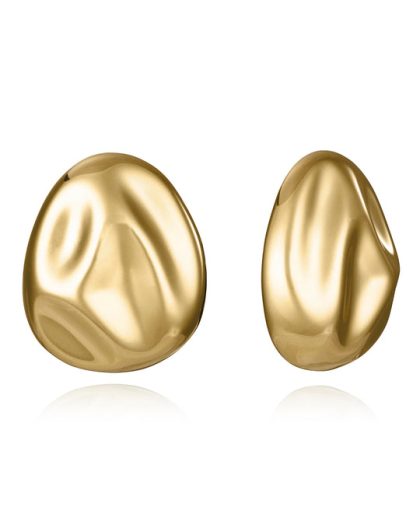 Pendientes de mujer de acero con acabado IP dorado.