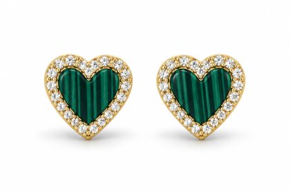 "JADE" pendientes plata chapada en oro