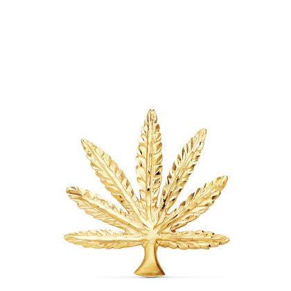 "MARIHUANA" COLGANTE ORO AMARILLO