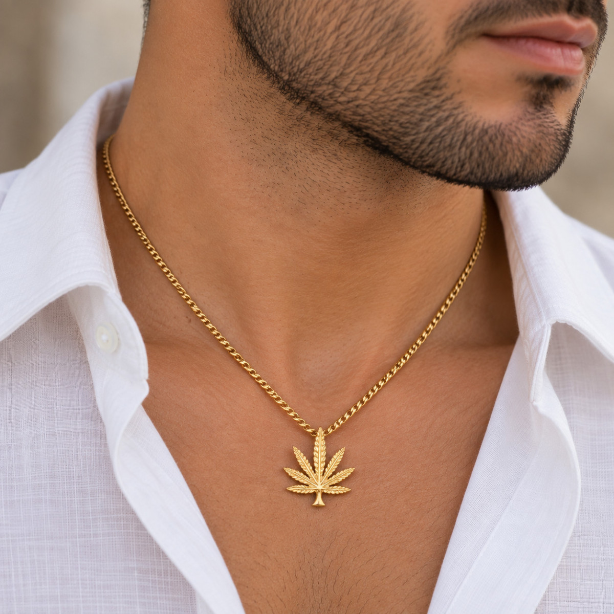 "MARIHUANA" COLGANTE ORO AMARILLO - Imagen 2