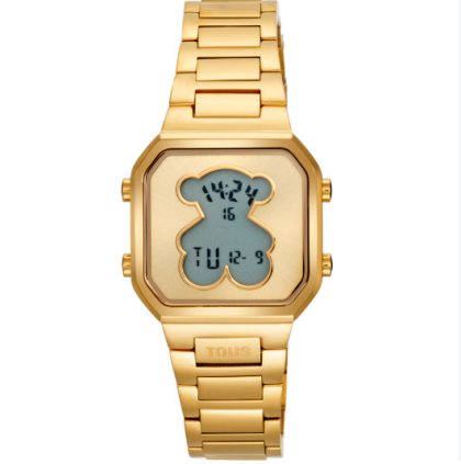 Reloj digital con brazalete de acero dorado D-BEAR MINI