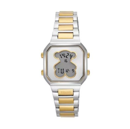 Reloj digital con brazalete de acero y acero dorado D-BEAR MINI