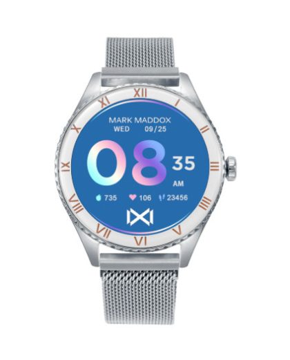 Reloj Smart de metal plateado con malla milanesa