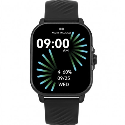 Reloj Smart de policarbonato con correa de silicona negra