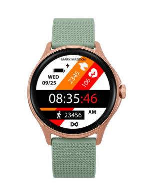 Reloj Smart de policarbonato con correa de silicona verde