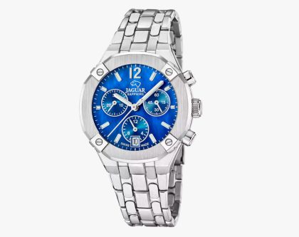 Reloj Jaguar Swiss Made Diplomatic J1053/5 azul correa de acero inoxidable, mujer
