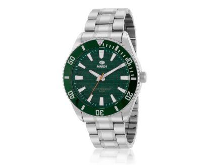 Reloj de hombre con correa de acero y esfera verde B41391/3