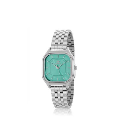 Reloj de mujer con correa de acero y esfera turquesa B41381/3