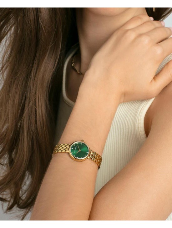 Reloj caja de acero Ip dorado,brazalete de acero Ip dorado, movimiento cuarzo - Imagen 2