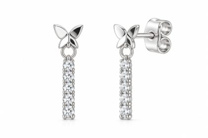"ALIRA" Pendientes de Plata con Mariposa y Circonitas