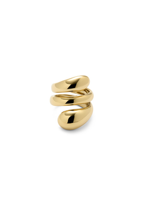 Anillo Axis Anillo bañado en oro 18k en espiral