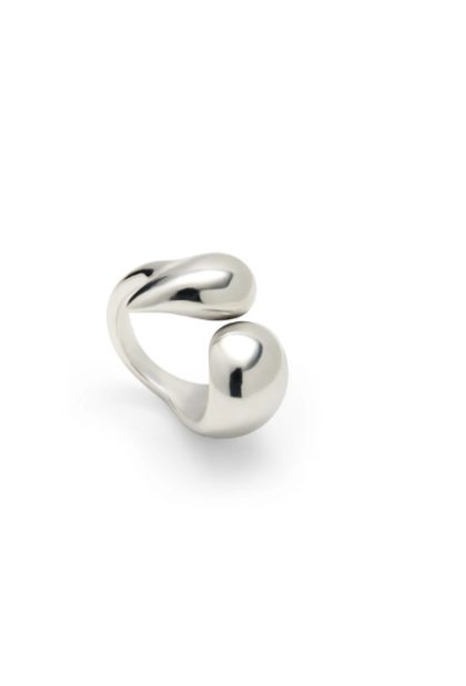 Anillo Originia Anillo bañado en plata con formas redondeadas irregulares